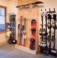 snowboard rack next to a boot dryer