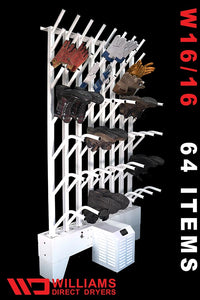 W16/16 | Wall mounted 16 pr boot & 16 pr glove dryer (32 boots & 32 gloves TOTAL) - Prices start at: